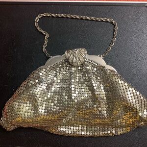 1930’s  Whiting & Davis Silver Mesh Rhinestone Evening Bag